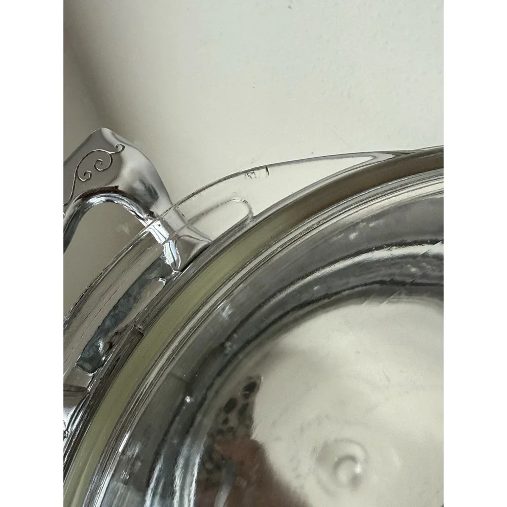Vintage 1955 Pyrex Serving Casserole Bowl Dish With‎ Glass Lid & Metal Stand